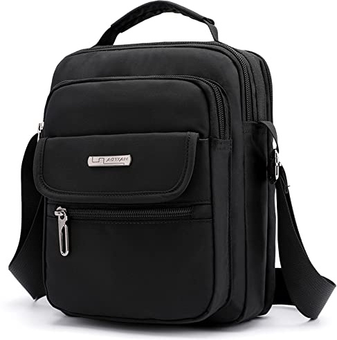 zhongningyifeng Sac d'épaule pour hommes Sac de messager en nylon Sac de cross-corps Imperméable et léger pour le voyage Travail à l'extérieur