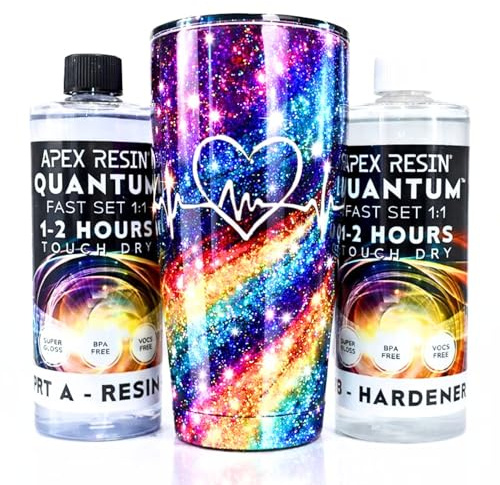 APEX RESIN Quantum Fast Set Epoxy Resin Kit for Tumblers, 1L