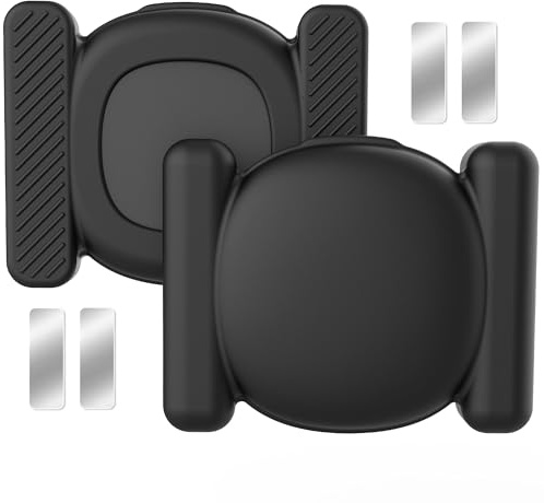[2 Pack] Magnetic Holder for Tile Life360 Sticker (2024) Tracker, Hidden Full Protective Anti-Lost Silicone Case with Strong Magnet Mount for Metal Surface Car Laptop Bike Truck, Extra Adhesive