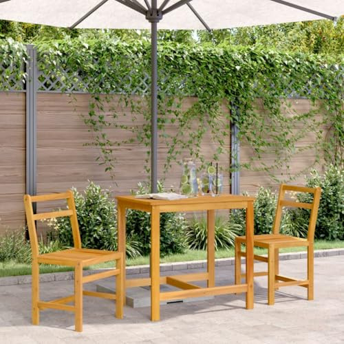 RCODSSK 3-TLG. Balkonmöbel-Set aus Massivholz Akazie mit Latten-Design und Ölbehandlung für Garten und Terrasse – Gartenmöbel-Set Akazienholz