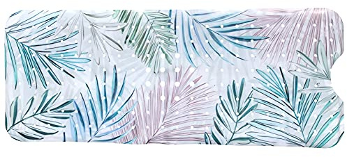 Scarlet Gem Palm Design Extra-Long 100x40cm Non-Slip Bath and Shower Mat