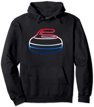 American Curling Stone - Red White & Blue USA Pullover Hoodie