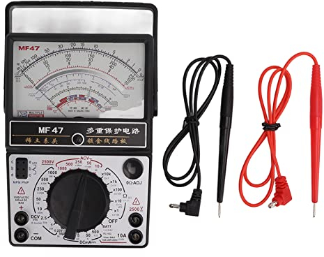 Multimeter Analog Mit Messleitungen, Analog-Zeiger-Multimeter Voltmeter Amperemeter Ohm-Meter Für AC/DC Spannung, DC Strom, DC Widerstand Messgeräte Multimeter