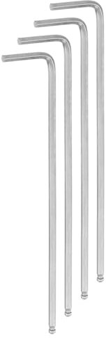 QUARKZMAN 4 Piezas de Llave Hexagonal en Forma de L con Bola de 3 mm, Llave Hexagonal Métrica de Brazo Extra Largo de Acero Cromado Vanadio