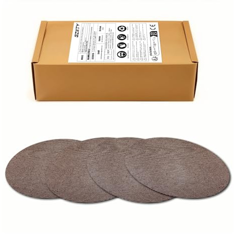 GZKTY 50 Piece Mesh Round Sanding Discs, 125mm Diameter, Hook & Loop, Grits 60/80/120/180/240, Suitable for 125mm Orbital Sanders