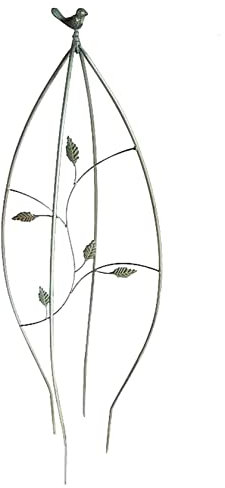 Traliccio a obelisco per piante rampicanti, supporto vintage per fiori, in ferro, metallo, pomodori, verdure, fiori, viti (verde)