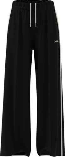 adidas Women's Seasonal Essentials Colorpop Pants with Embroidered Graphic, Black/Off White, L