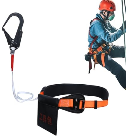 Ceprznvey Imbracatura di protezione anticaduta, cintura di sicurezza per lavori ad alta quota, attrezzatura di manutenzione per torri pesanti, vestibilità regolabile e sicura, poliestere resistente e