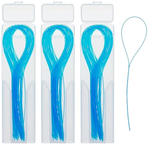 HABNI Fil Dentaire, 3 Boîtes De 150 Unités, Nettoyage En Profondeur Pour Appareils Orthodontiques, Ponts Et Implants, 15Cm Long.