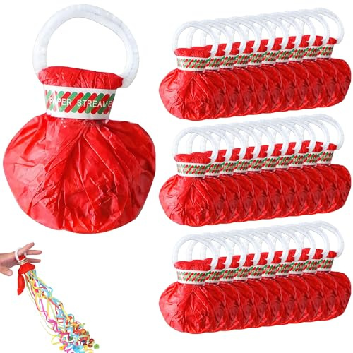 HannaFires 30PCS Wedding Party Streamer Confetti Poppers – Red Handheld Throw Streamers for Celebration, Bride Entrance, Birthday, Graduation, Adult Ceremony Decorations, Weddings & Bride Entrances