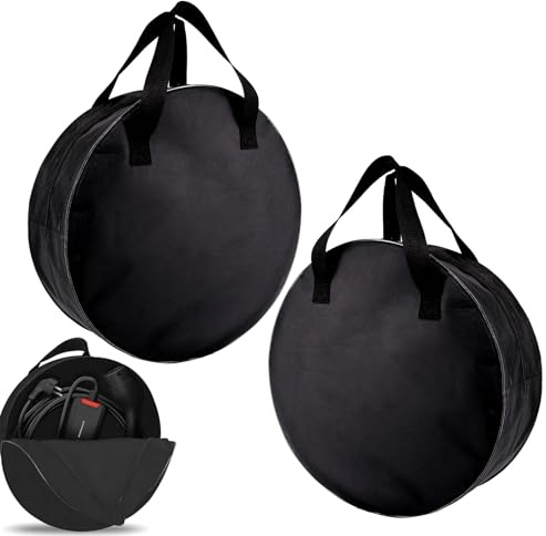 Nocecfi EV Cable Bag - 2pcs Waterproof Heavy Duty Portable Caravan Cable Bag, for All Kinds of Cables & Car Accessories, Ideal for Motorhomes/Campervans/Home Storage (Black)