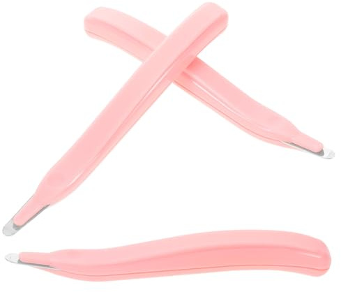 KALLORY 3pcs Pink Staple Remover Tool Set Handheld Flat Staple Puller and Nail Lifter for Office School and Home Removal