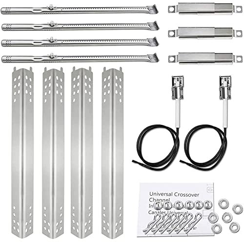 Utheer Grilldelar för Char-Broil Performance 475 4 brännare 463673517, 463673017, 463376018P2, 463376117 gasgrillar, inklusive grillbrännarrör, värmeplatteskydd, justerbara crossover rör