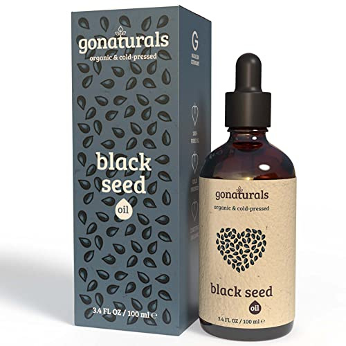 GoNaturals Huile de Nigelle - Riche en Vitamines & Oméga 3, 6, 9 - Huile Nigelle Pressée à Froid, 100ml