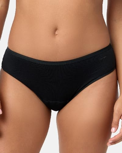 Nur Die Slip da Donna all Carefree, assorbenti, igienici discreti, Lavabili e riutilizzabili, in Cotone, Nero, 44-46