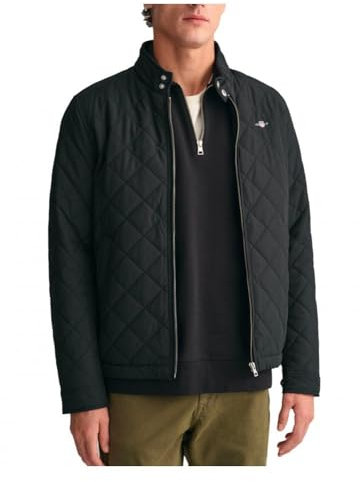 Gant Herren Quilted Windcheater Jacke, Schwarz, XXL EU