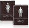 Men and Women Restroom Sign with Braille, 2pcs Toilet Sign for Business Bathroom Signs with Double Sided Tape for Business Company Home Hotel Shopping Mall (Brown)
