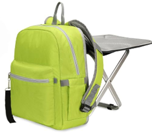 PIKETU Backpack with folding chair, backpack stool combo, lightweight backpack stool combo, for outdoor camping fishing hiking picnic bbq,green,32CM*12CM*40CM