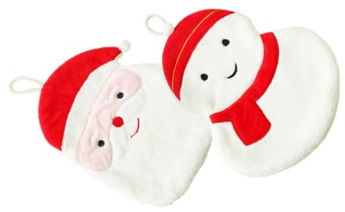 PRETYZOOM 2 STK Saugfähige Weihnachts-geschirrtücher Küchenhandtuch Weihnachts-küchentücher Küchenhandtücher Für Den Öko-handtücher Für Das Dekor Korallenvlies Waschlappen Gestickt Kind