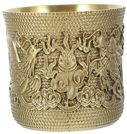 Cabilock Taza de Té de Cobre de Estilo Chino Antigua para Fiesta de Cumpleaños de Navidad