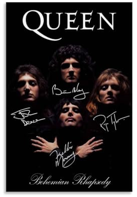Hotoice Poster vintage con stampa dei Queen, stampa artistica da parete su tela, motivo rock band, decorazione per camera da letto, 30 x 45 cm