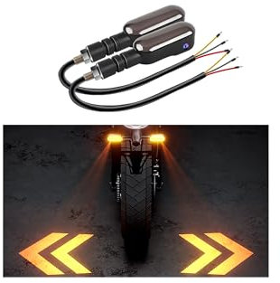 2 PCS LED Intermitentes Proyector para Motocicleta,Intermitentes de Motocicleta,27 Modos de Iluminación RGB Flujo de Luces de circulación Diurna,Intermitentes de Motocicleta con Proyector de Flechas