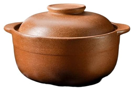 UBOHUZ Casseruola Casseruola Casseruola in Ceramica Resistente alle Alte Temperature Domestico Fiamma Aperta Non smaltato Pentola for zuppa Porridge per Brasare, Stufare(1.2L)