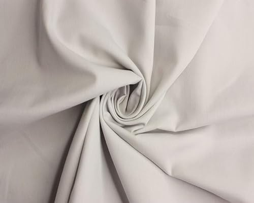 Polycotton -112cm, Durable for Sewing & Dressmaking (Silver, 1 Meter)