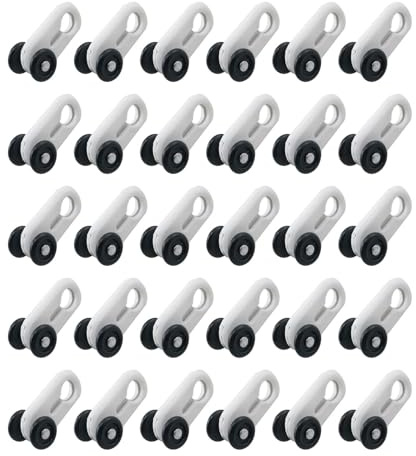 JCBIZ 30PCS Ceiling Roller Curtain Fittings Silent Curtain Track Pulleys Guide Rail Hook Suitable for Wardrobes and Sliding Door