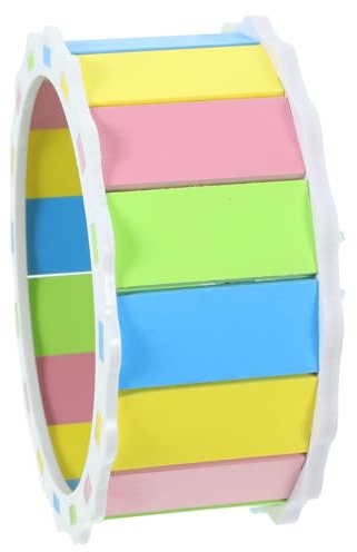 SEWACC Rueda de Juego para Hámster Silenciosa de Madera, Diámetro 14,2 Cm, Colorida, para Ejercicio y Entretenimiento de Pequeños Roedores