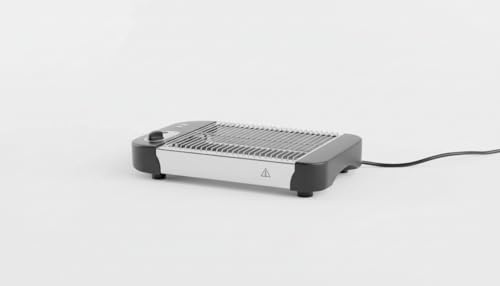 Tostador Plano 600W – 6 Niveles de Temperatura, 2 Tubos de Cuarzo, Bandeja Recogemigas, Parada Automática – Superficie 195x250 mm, Fácil de Limpiar, Color Negro, MS101