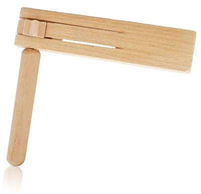 WUNZILO 1 pièce Crecelle en Bois, Jouets à Cliquet Manuels pour Enfants, Crecelle Enfant, Instruments de Musique Enfant, Créateur de Bruit à Cliquet en Bois, Bon pour Les Parties de Jeux