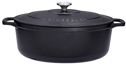Chasseur 4733 Cocotte ovale-33 cm fonte émaillée, 7.1 liters, Mat (intérieur Noir)