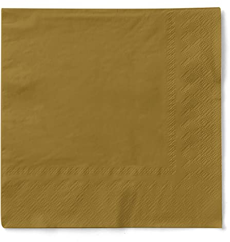 Mank Servietten aus Tissue 33 x 33 cm ¼ Falz | Kaffee Serviette | Basic | Uni | 100 Stück | praktische Einmal-Serviette für Gastronomie und Feiern | (Gold, 33 x 33 cm)