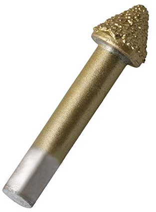 Yibuy 60 Angle Single Layer Diamond CNC Router Carving Bit Granite Stone Engraving 6mm Shank Dia Gold