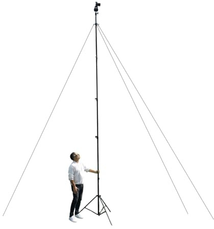 Glide Gear TST 20 Sky High 20' Tall Video Camera Tripod Stand – Air-Cushioned Telescoping Sections, Supports Up to 8 lbs – Ideal for Overhead Shots in Film & Photo - Stabilization Kit Included