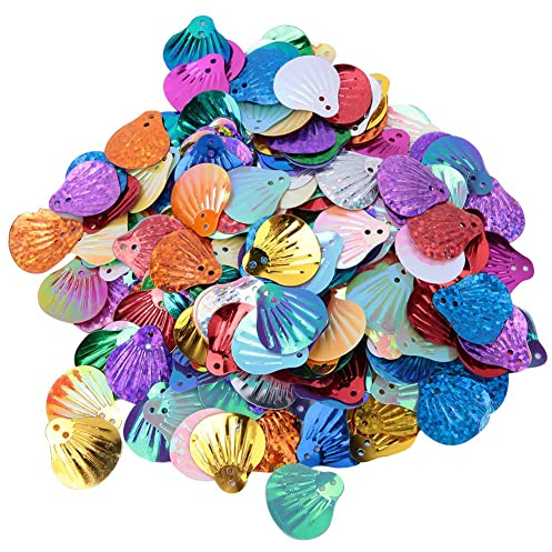 Shell Pailletten, 500 Stücke DIY PVC 18X20mm Loose Sequins Wedding Veil Decoration for Earrings DIY Making Earring Charms Clothing Trimmings for Craft Enthusias