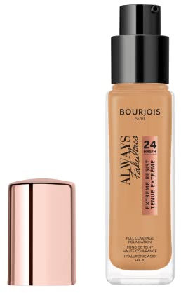 BOURJOIS - Fond De Teint Always Fabulous 24h 410 Beige doré - Fini Semi-Mat - À L'Acide Hyaluronique & Vitamine E - Haute Couvrance - Longue Tenue 24h - SPF20 - 30ml