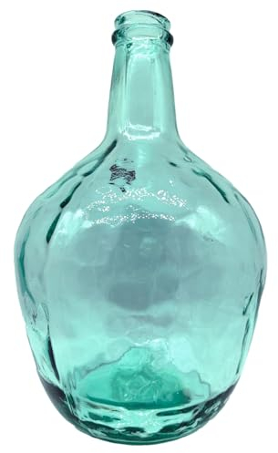 Tradineur - Garrafa de vidrio sin tapón, damajuana, botella lisa para almacenar agua, vino, licores, bebidas, 30 x 19 cm, 4 litros