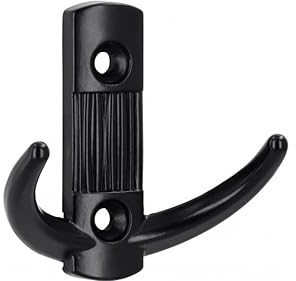 SIRO Kleiderhaken Trossingen, Landhaus, Vintage, Druckguss schwarz matt pulverbeschichtet, 57 mm x 28 mm x 60 mm, LA 32 mm, 2214/PB12