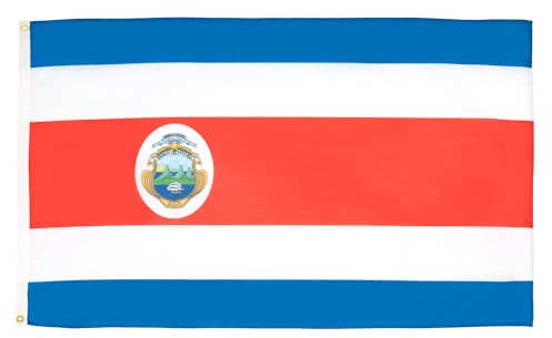 AZ FLAG - Bandiera Costa Rica - 90 x 60 cm - Poliestere leggero - Bandiera Costaricana con occhielli metallici incorporati - 40 g