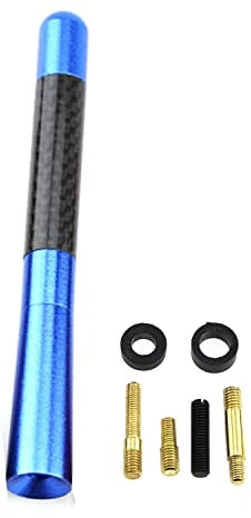 GERUI Autoantenne12 cm Kohlefaser Kurz Funkantenne Universal Kfz Antenne Dachantenne Funksignal Antenne (Blau)