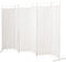 COSTWAY 300 x 180cm Raumteiler, Paravent 6 teilig, Faltbarer Trennwand aus Stoff mit Metallbasis & 7 verstellbaren Fußpolstern, Sichtschutz Raumtrenner freistehend für Zuhause, Büro (Weiß)