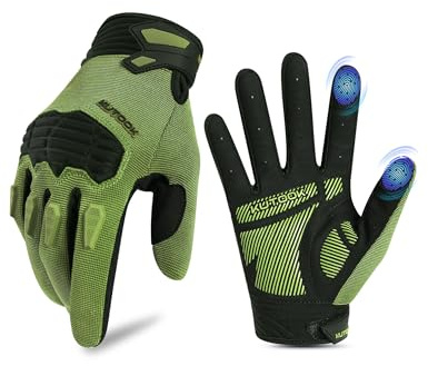 KUTOOK Gants de Cyclisme pour Hommes VTT et Vélo de Route - Écrans Tactiles, Antidérapants - Adaptés aux Sports de Plein Air - Vert M