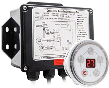 YQVEOT Kit generador de Ducha de Vapor, 1set Panel de Control Digital con LCD Pantalla SPA Combo Agua Masaje de Aire Bañera Bañera Controlador Kits para Uso doméstico Comercial
