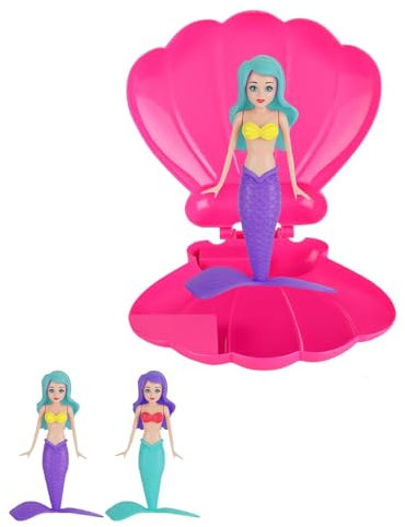 3 Stück Unterwasserspielzeug Kinder - Shell Meerjungfrau Spielzeug, sinkende Muschel öffnet Sich automatisch, Meerjungfrau steigt anmutig auf, Unterwasser interaktives poolspielzeuge tauchspielzeug,