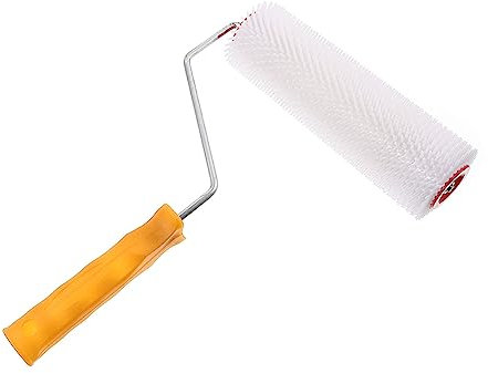 FOYTOKI Rodillo Para Pisos Autonivelante Púas 9 Pulgadas (23 Cm) 14 Mm Altura De Dientes, Diseño Mango Ergonómico Color Aleatorio, Herramienta Para Suelos Autonivelantes 1 Unidad
