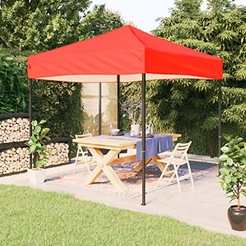 Tente de Jardin Pliante, 2x2 m avec Toit Oxford 210D, Chapiteau de Jardin Exterieur Résistant aux UV, Design Portable, pour Fêtes, Jardin, Camping, Couleur Rouge, 195.5 x 195.5 x 235 cm