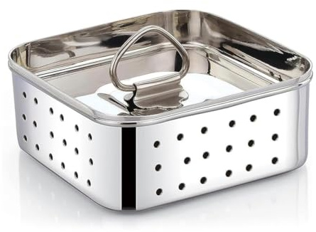 ABC Stainless Steel Square Paneer Mould/Maker/Strainer Perfect for Making Homemade Paneer/Cheese/Tofu | Dishwasher Safe