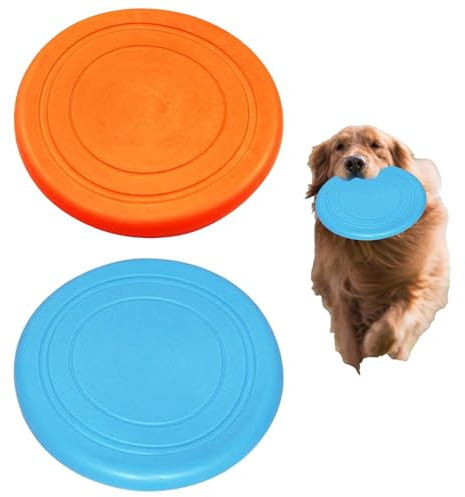 2 PCS Dog Frisbee, Rubber Floating Flying Discs,Indestructible Outdoor, Durable Silicone Flying Discs for Training and Outdoor Play, Interactive for Pet Chew Beach for Play for Beach, Garden, Pool Act